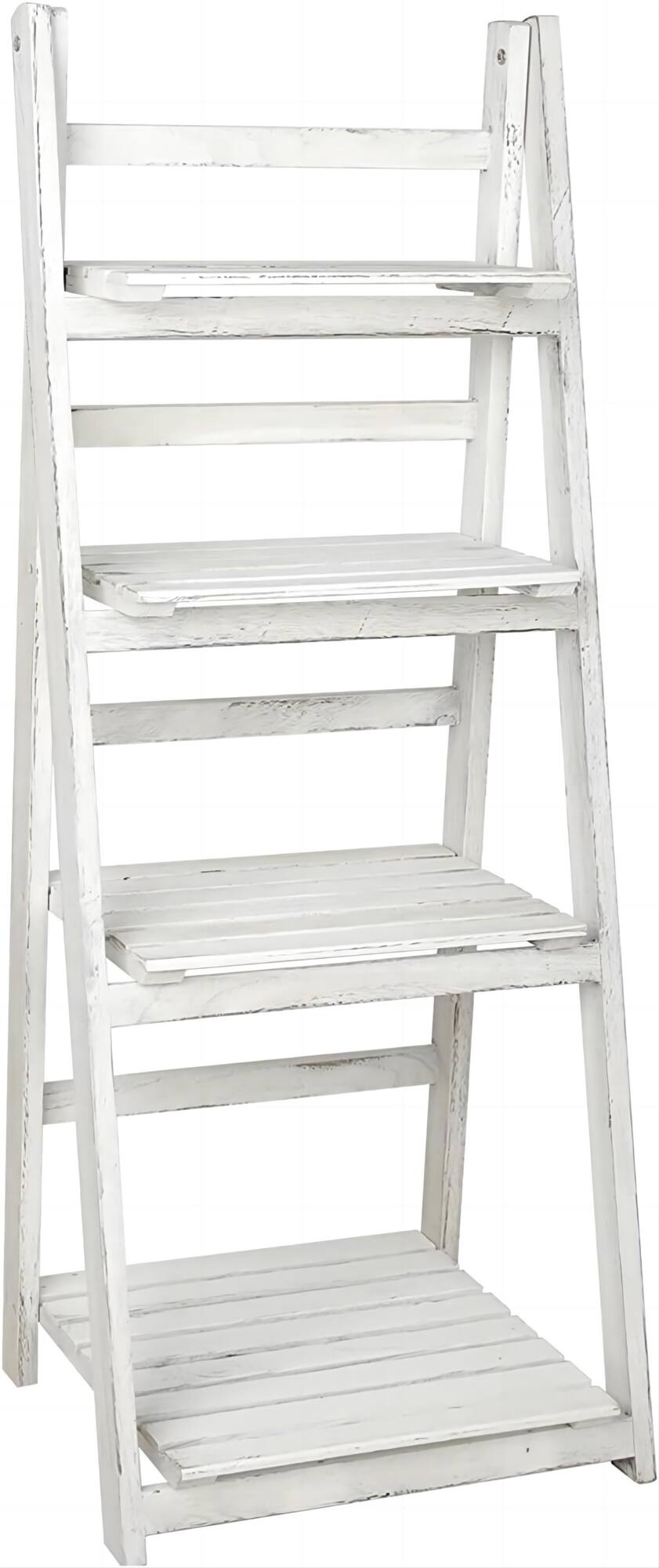 NEX™ 44" White 4 Tier Foldable Plant Shelf Storage Rack